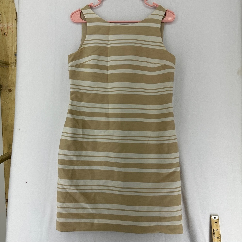 Banana Republic‎ Striped Sleeveless Dress Size 4 White Beige